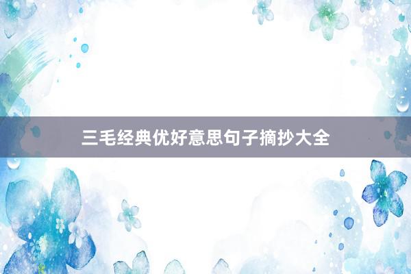 三毛经典优好意思句子摘抄大全