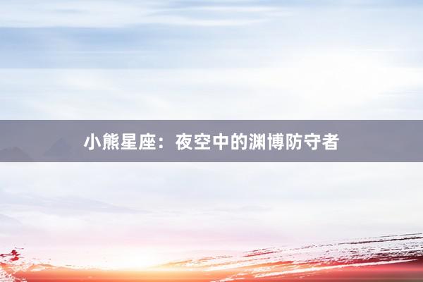小熊星座：夜空中的渊博防守者