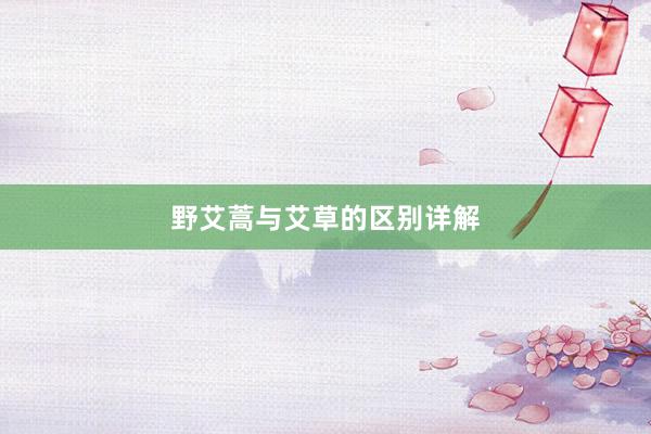 野艾蒿与艾草的区别详解